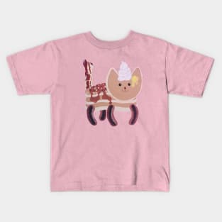 Fluffy Pancake Breakfast Cat Only Kids T-Shirt